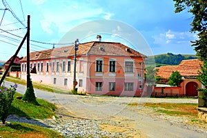 Typical rural landscape in the village Agnita- Agnetheln, Transylvania,Romania