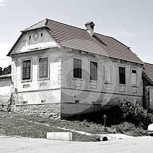 Typical rural landscape in the village Veseud, Zied, Transilvania, Romania