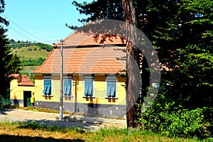 Typical rural landscape in the village Veseud, Zied, Transylvania