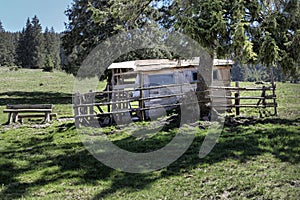 Typical rural scen in Padis with provincial landscape in Romania