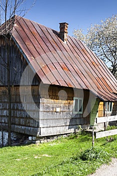 Typical rural scen in Patrahaiesti Fall with provincial house in Transylvania