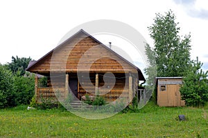 Typical Russian cottage, dacha in Russian