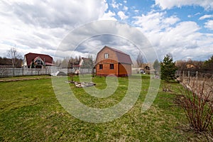 Typical Russian cottage, dacha in Russian