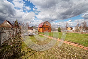 Typical Russian cottage, dacha in Russian