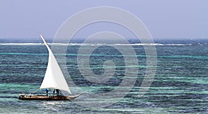 Typical sailing boat in kenya