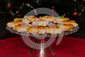 Typical Sardinian sweet Pardulas, sheep ricotta and saffron