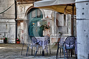 Typical Scene of Venice City in Italy.