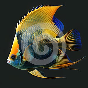 typical sea water fish in vibrant colors AI generative