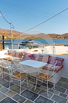 Typical seaside restaurant on Serifos Island. Greece
