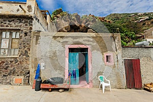 A typical shed of a resident of Alicudi island.