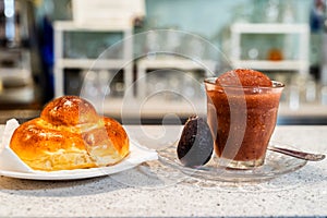 Typical Sicilian fruit granita