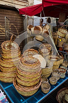 Typical Sicilian handmade wicker baskets