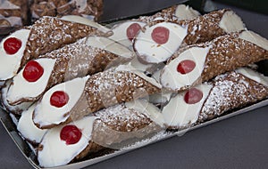 Typical Sicilian sweet called cannoli or