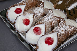 Typical Sicilian sweet called cannoli or