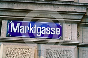 Typical sign on the wall of a house in the city, Zurich, Switzerland