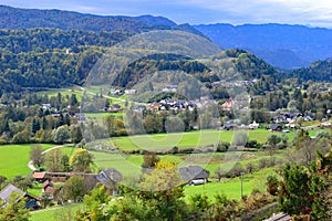 Typical Slovenian Countryside viewed from Radovljica Slovenia