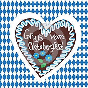 Typical souvenir at the Oktoberfest in Munich -gingerbread-heart, lebkuchenherz.