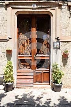 Typical Spanish entrance door to a home