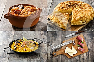 Typical Spanish food collage