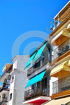 typical Spanish houses in Torremolinos in Spain photo