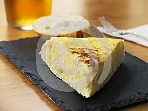 Typical spanish pincho de tortilla de patatas