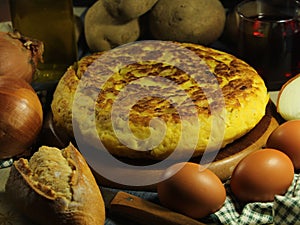 Typical spanish potato omelet original traditional tasty delicious