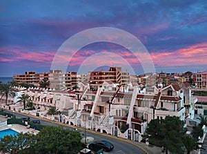 Typical spanish urbanization at sunset