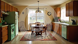 A typical 80sstyle middleclass kitchen interior