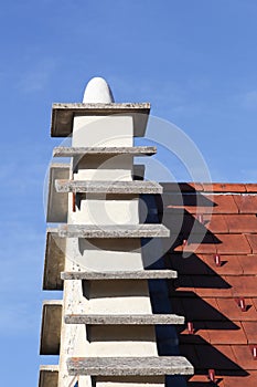 Typical stepped gable in Vercors, France