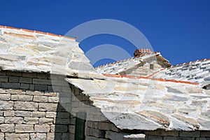 Typical stone house, viewpoint Kamenjak, Lake Vrana near Zadar, Croatia