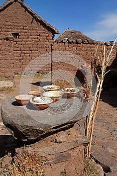 Typical stone and mud table