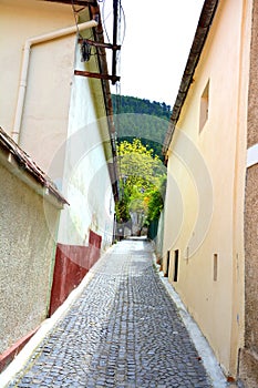 Typical stree in the cvartal Schei of Brasov