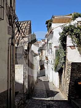 Typical street of the Albayzin-Granada -Andalusia photo