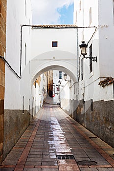 Typical street in Caceres, Extremadura, Spain
