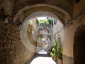 Typical street in Castiglione della Pescaia.