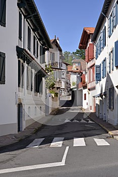 Typical street of Ciboure in France
