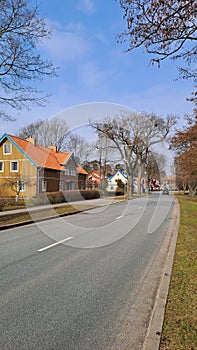Typical street of the historical small town of Curonian spit, Lithuania