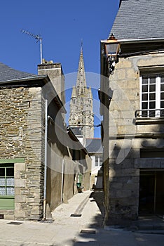 Typical street at Josselin in France