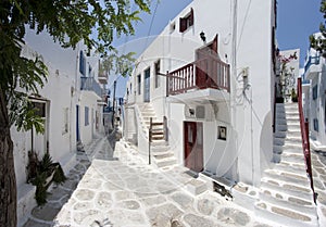 Typical street in Mykonos