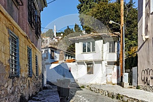 Typical street and old house in old town of Xanthi, East Macedonia and Thrace