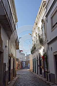 Typical street in Olhao, Portugal