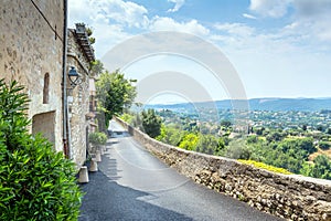 Typical street with panoramic view in Saint Paul de V