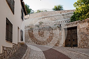 Typical streets of Chinchon, Madrid. Spain