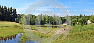 typical summer landscape of rural areas of the republic Lithuania