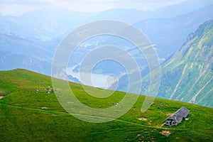 Typical summer mountains Switzerland landscape