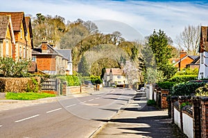 Typical Surrey suburban street Wonersh on a sunny day