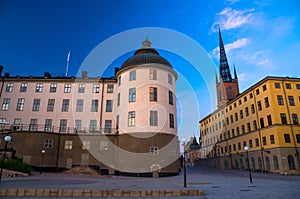 Typical sweden gothic colorful buildings, Stockholm, Sweden