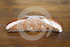 Typical sweet from Palermo, Italy: cannolo photo