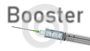 Typical syringe with text booster