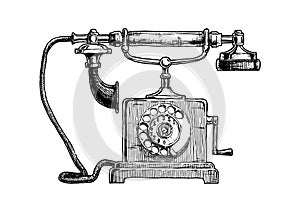 Typical telephone end of XVIII century